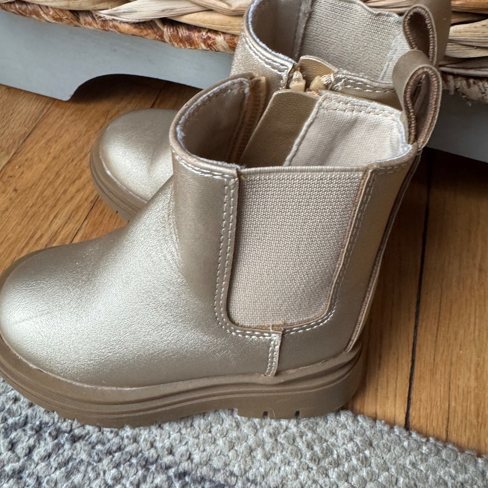 Toddler girl gold boots